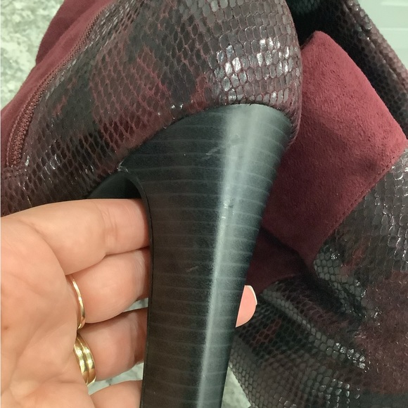 Impo Stretch faux suede and faux snake print tall heeled boots - Picture 8 of 15